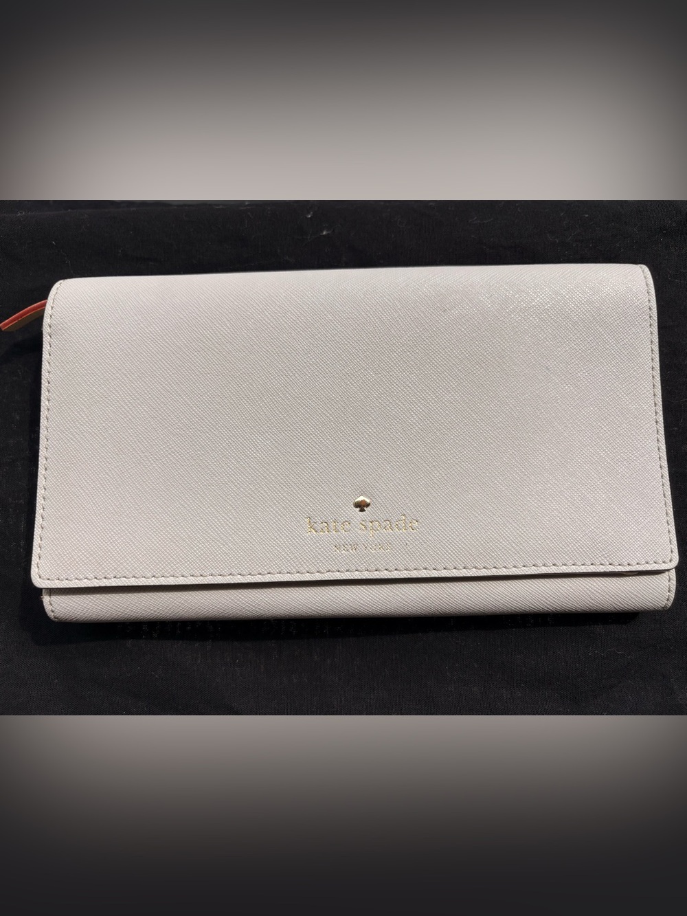 {Kate Spade} Gray Saffiano Leather Travel Wallet